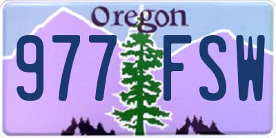 OR license plate 977FSW