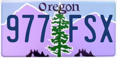 OR license plate 977FSX