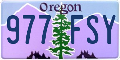OR license plate 977FSY