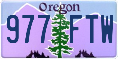 OR license plate 977FTW