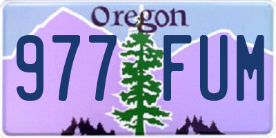 OR license plate 977FUM