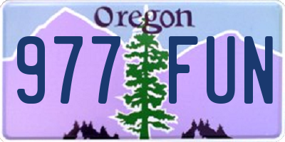 OR license plate 977FUN