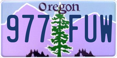 OR license plate 977FUW
