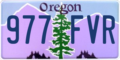 OR license plate 977FVR