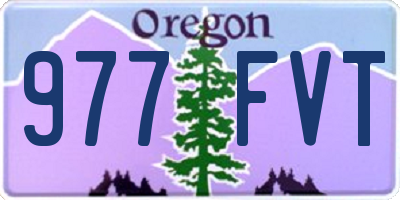 OR license plate 977FVT