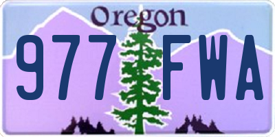 OR license plate 977FWA
