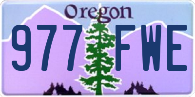 OR license plate 977FWE