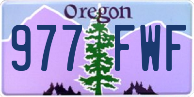 OR license plate 977FWF