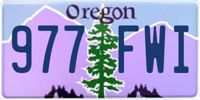 OR license plate 977FWI