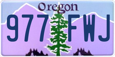 OR license plate 977FWJ