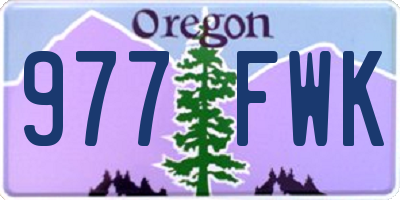 OR license plate 977FWK