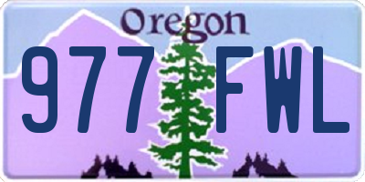 OR license plate 977FWL