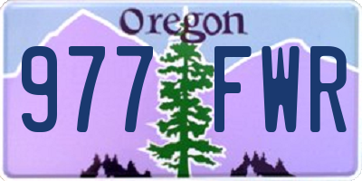 OR license plate 977FWR