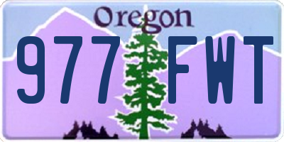 OR license plate 977FWT