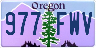 OR license plate 977FWV