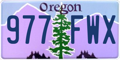 OR license plate 977FWX