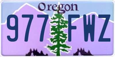 OR license plate 977FWZ