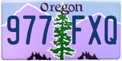OR license plate 977FXQ