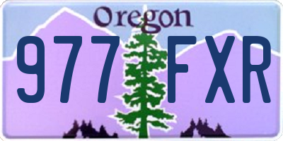 OR license plate 977FXR