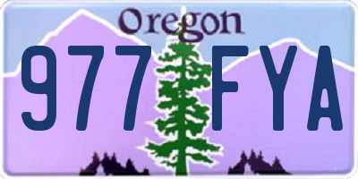 OR license plate 977FYA