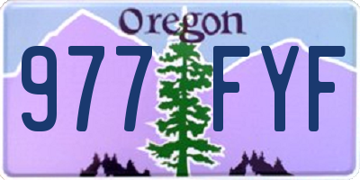 OR license plate 977FYF