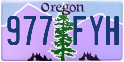 OR license plate 977FYH