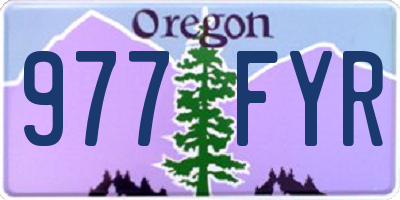 OR license plate 977FYR
