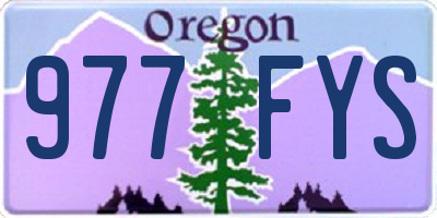 OR license plate 977FYS