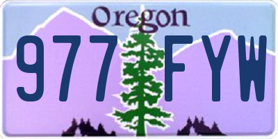 OR license plate 977FYW