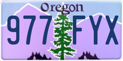 OR license plate 977FYX