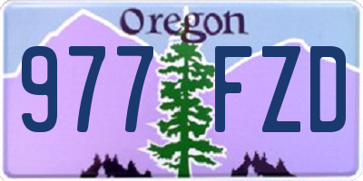 OR license plate 977FZD