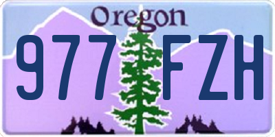OR license plate 977FZH