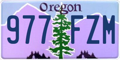 OR license plate 977FZM