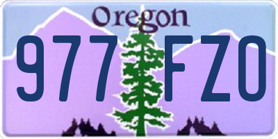 OR license plate 977FZO