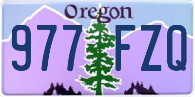 OR license plate 977FZQ