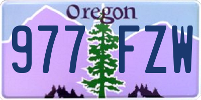 OR license plate 977FZW