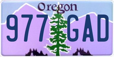 OR license plate 977GAD