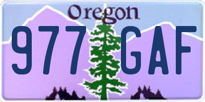 OR license plate 977GAF