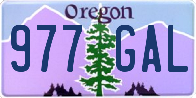 OR license plate 977GAL