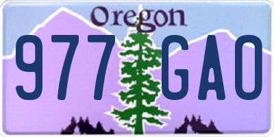 OR license plate 977GAO