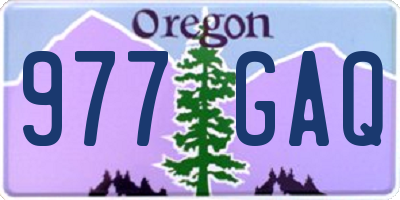 OR license plate 977GAQ