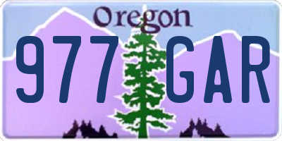 OR license plate 977GAR