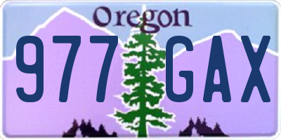 OR license plate 977GAX
