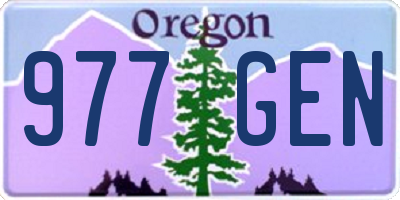 OR license plate 977GEN