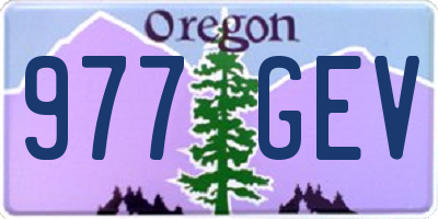 OR license plate 977GEV