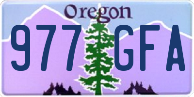 OR license plate 977GFA