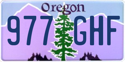 OR license plate 977GHF