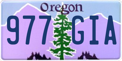 OR license plate 977GIA