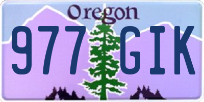 OR license plate 977GIK