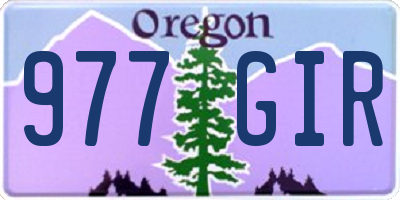 OR license plate 977GIR